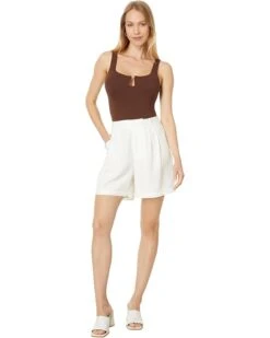 AG Jeans Sora High Rise Linen Pleated Shorts -Wardrobe Trend 610lldZXfoL. AC SR736920