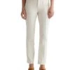 AG Jeans Lila Utility Mid-Rise Straight Jeans in White Oat