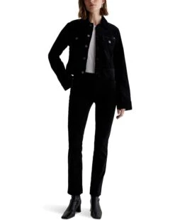 AG Jeans Mari Mid Rise Slim Straight Jeans in Super Black -Wardrobe Trend 61MwKSVqzhL. AC SR736920
