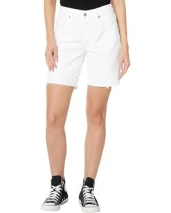 AG Jeans Ex-Boyfriend High Rise Slouchy Short in White | Shorts