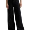 AG Jeans Caden Mid Rise Wide Leg Pants in Sulfur Black