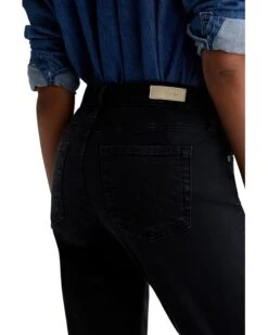 AG Jeans Mari Mid-Rise Slim Straight Crop Jeans in Sulfur Black -Wardrobe Trend 713IP 52PZL. AC SR736920