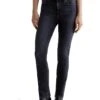 AG Jeans Mari Mid Rise Slim Straight Jeans in 8 Years Black Salt