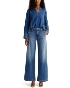 AG Jeans Stella Mid Rise Wide Leg Palazzo Jeans in Nautical Mile -Wardrobe Trend 71IRqymLIKL. AC SR736920