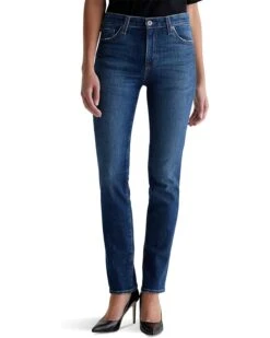 AG Jeans Mari Mid-Rise Slim Straight Jeans in Mykonos