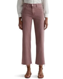 AG Jeans Saige Mid Rise Wide Leg in Sulfur Dusty Mauve | Jeans