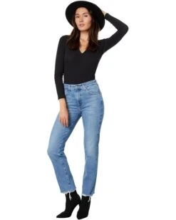 AG Jeans Saige High-Waist Straight Leg Jeans in Upper West Destructed -Wardrobe Trend 71v X2v2OWL. AC SR736920