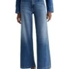 AG Jeans Stella Mid Rise Wide Leg Palazzo Jeans in Nautical Mile