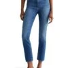 AG Jeans Mari Mid Rise Slim Straight Jeans in Runway