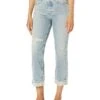 AG Jeans Alexxis Crop High-Rise Vintage Fit in 21 Years Road Trip Destructed | Jeans
