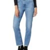 AG Jeans Saige High-Waist Straight Leg Jeans in Upper West Destructed