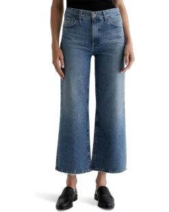 AG Jeans Saige Mid Rise Wide Leg Jeans in Castlebay